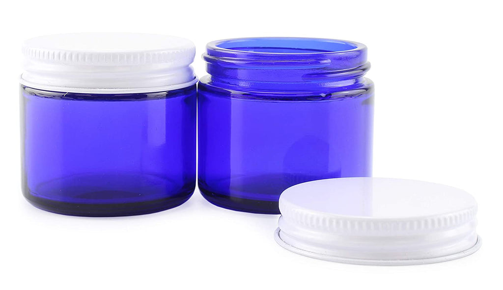 2oz Cobalt Blue Glass Jars w/Metal Lids (12 Pack) - sh912cb02oz