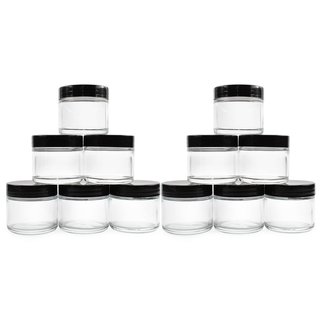 2oz Straight Sided Clear Glass Jars (12 pack) - sh915cb02oz
