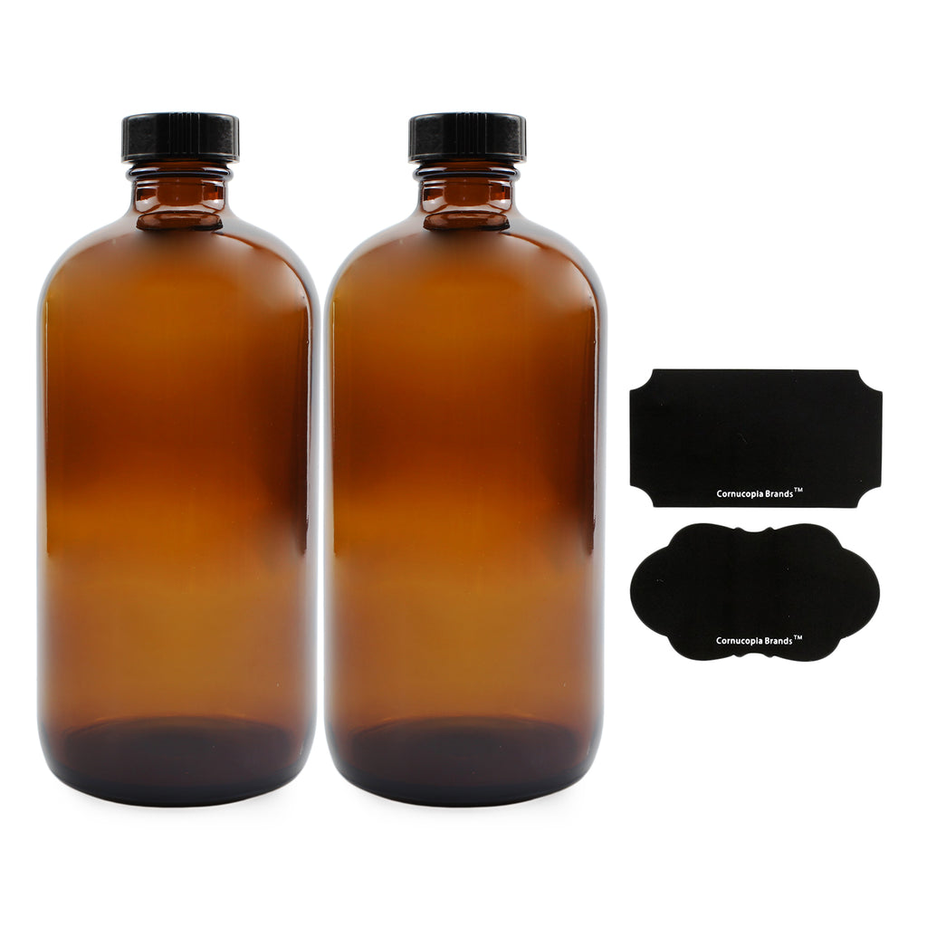 Cornucopia Brands- 16oz Plastic Mason Style Jars with Gold Metal Lids,  Clear 8pk BPA-Free