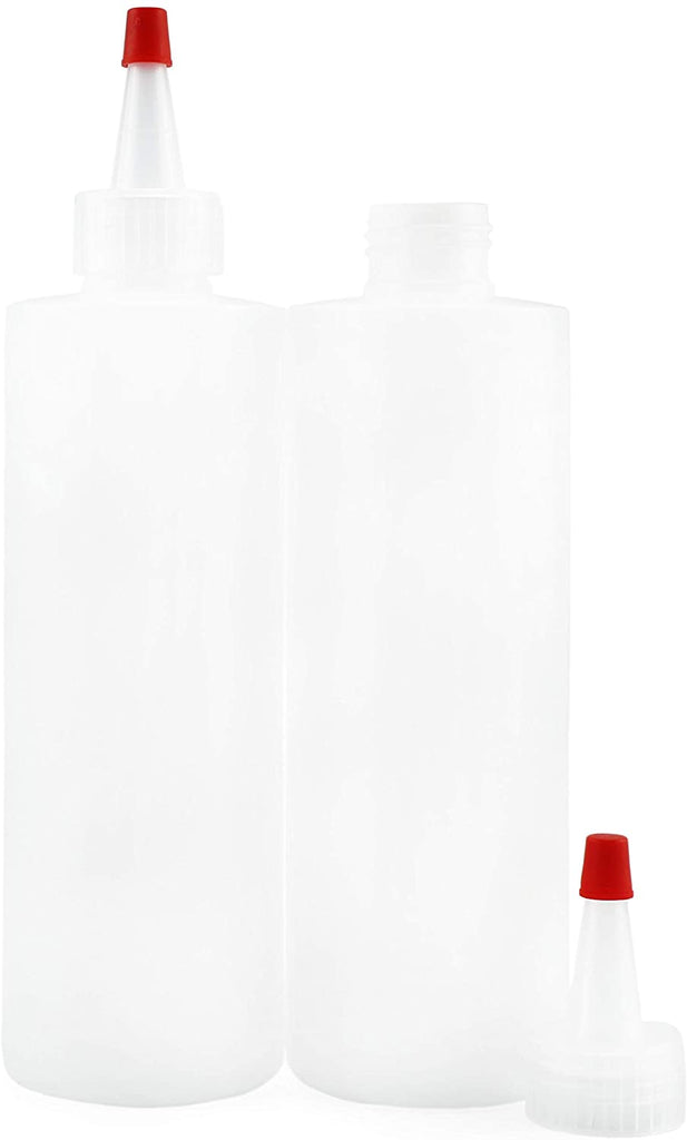 8oz HDPE Plastic Squeeze Bottles w/Yorker Tips (Case of 216) - 36X_SH_1328_CASE