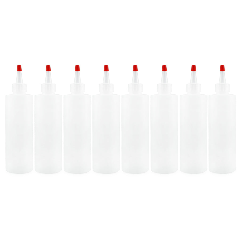 8oz HDPE Plastic Squeeze Bottles w/Yorker Tips (6-Pack) - sh1328cb08oz