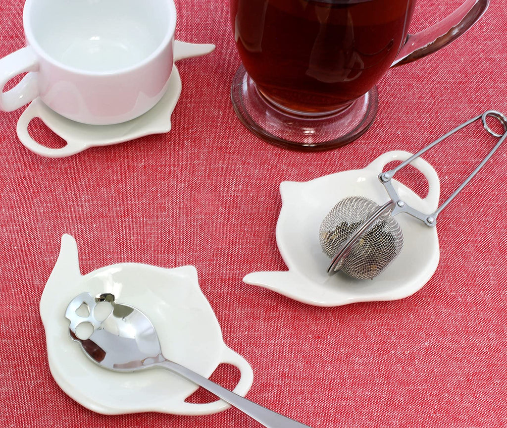 White Ceramic Tea Bag Coasters Spoon Rests (Case of 144) - 26X_SH_1181_CASE