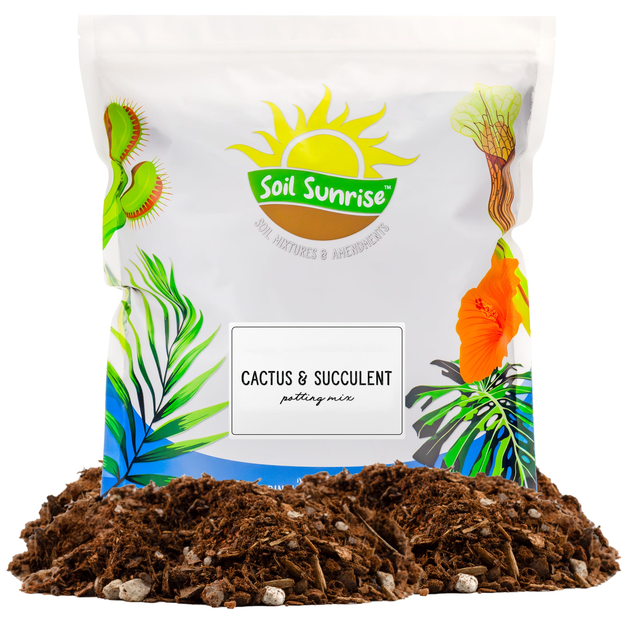 Soil Sunrise- 8qt Cactus and Succulent Potting Mix, Fast Draining and Desert-Style Gritty