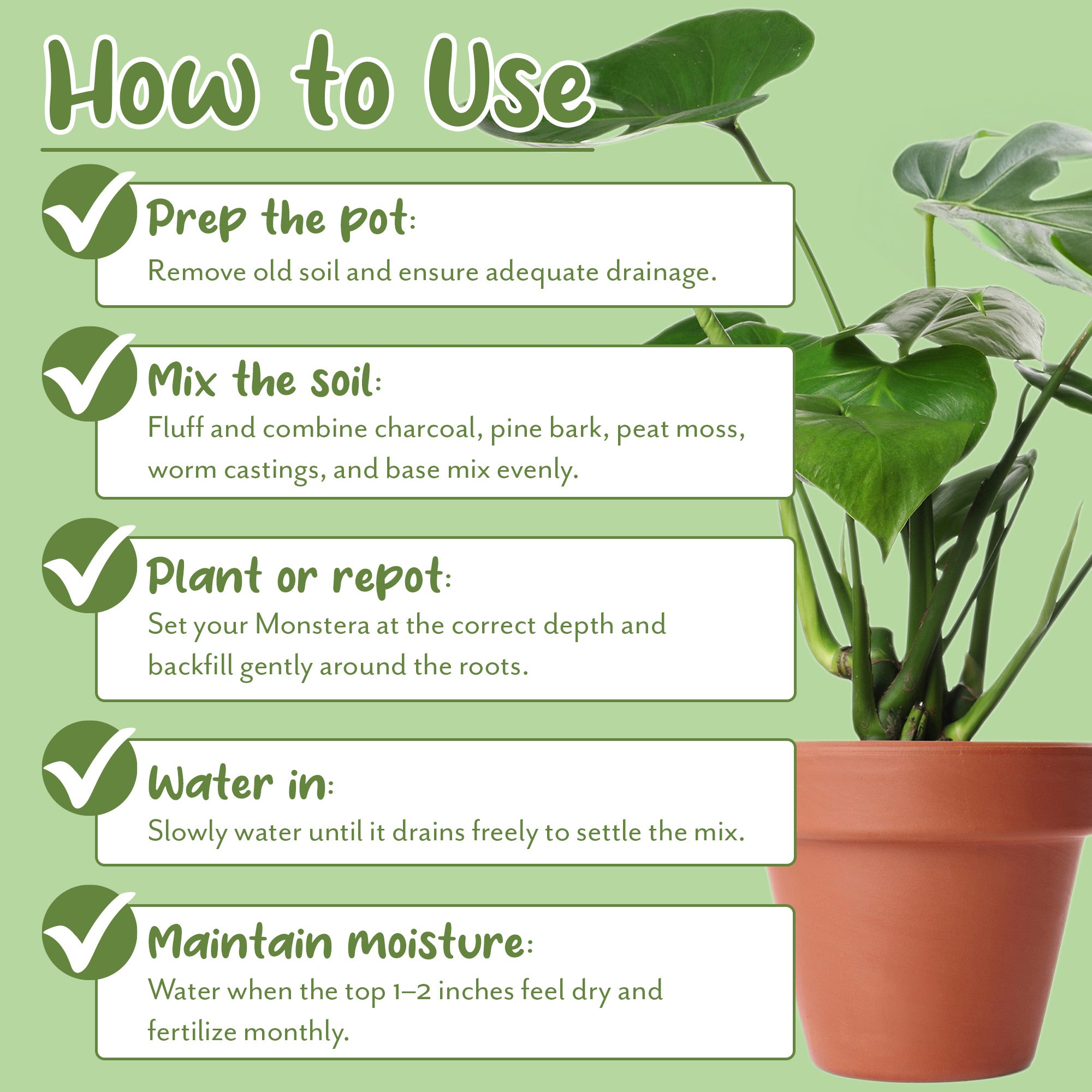 split leaf philodendron soil mix Monstera Houseplant Potting Soil Mix
