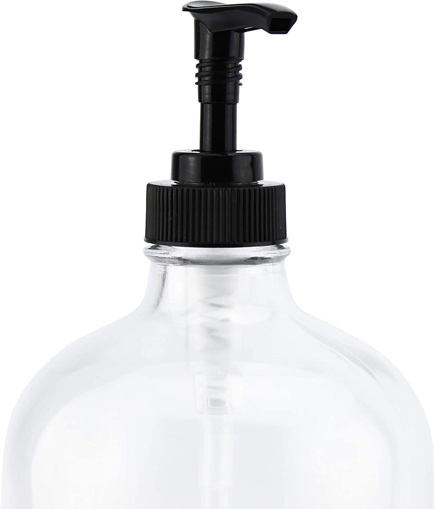 32oz Clear Glass Pump Bottles (2-Pack, Black Pumps) - sh1541cb032oz