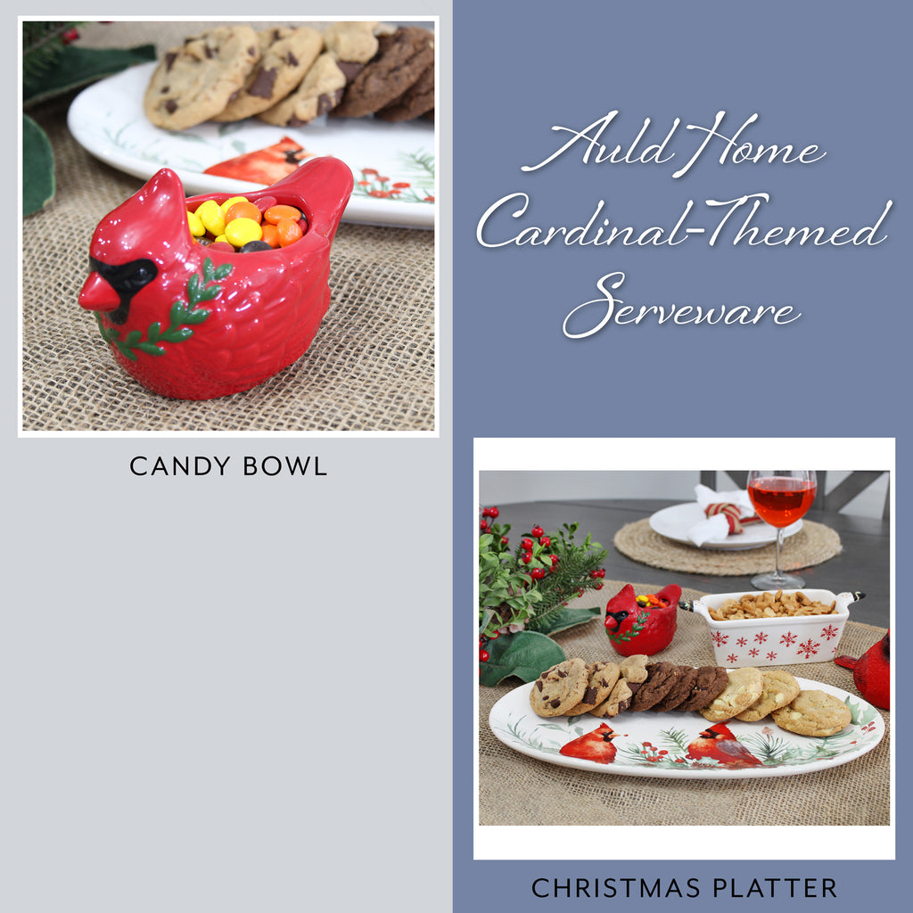 Christmas Cardinal Candy Dish (Ceramic, Case of 48) - 48X_SH_2277_CASE