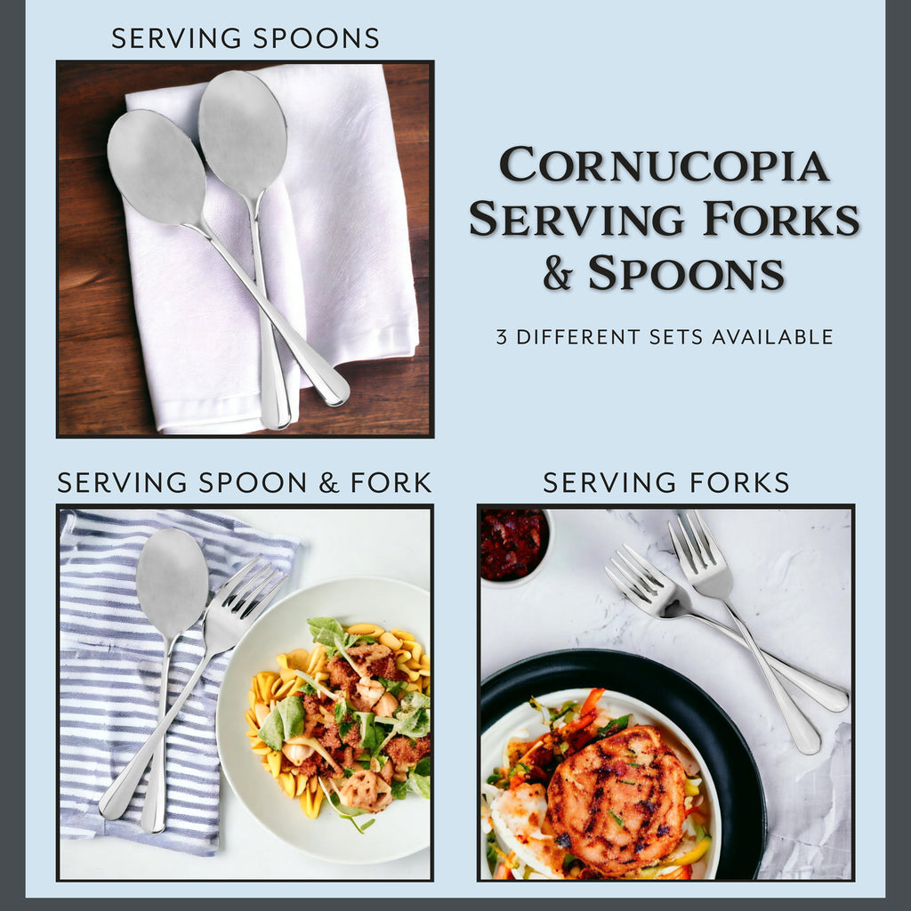 Serving Spoons & Large Serving Forks Set (4 pack, 2 Each) - sh1048cb0SpFrk