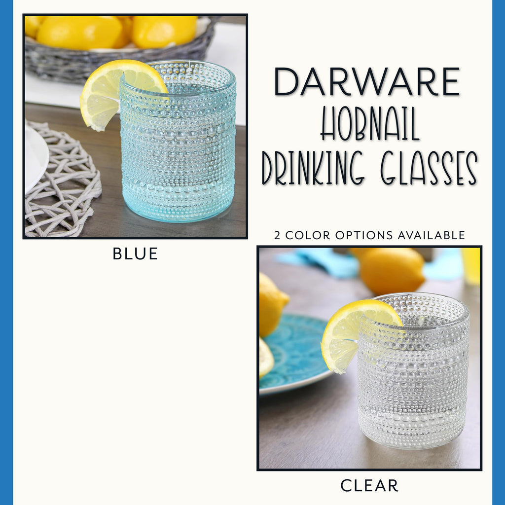 Hobnail Drinking Glasses (Blue, 12oz, Case of 36) - SH_1882_CASE