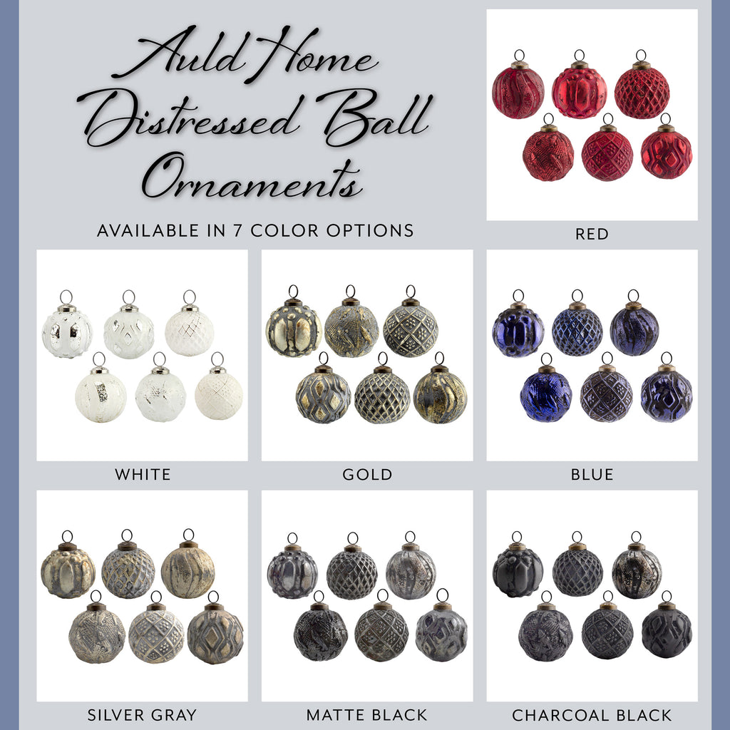 Farmhouse Ball Ornaments (Charcoal, Case of 72) - 12X_SH_2263_CASE