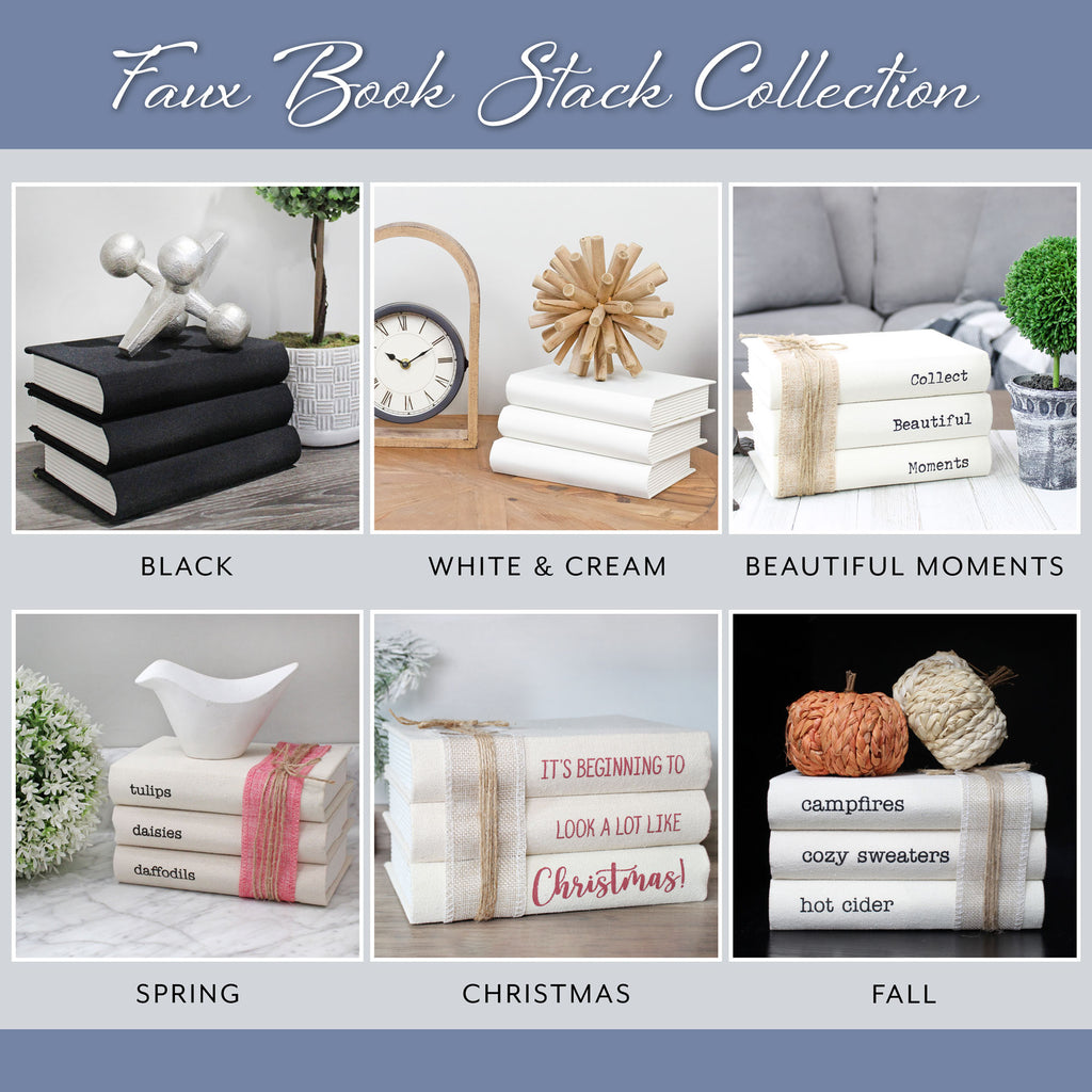 Faux Book Stack (White, Case of 4 Sets) - 4X_SH_2271_CASE