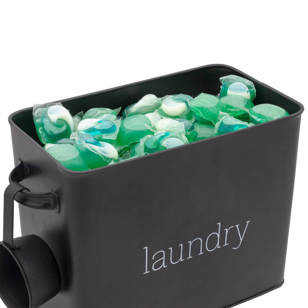 Black Enamelware Laundry Powder Container - sh2175ah1
