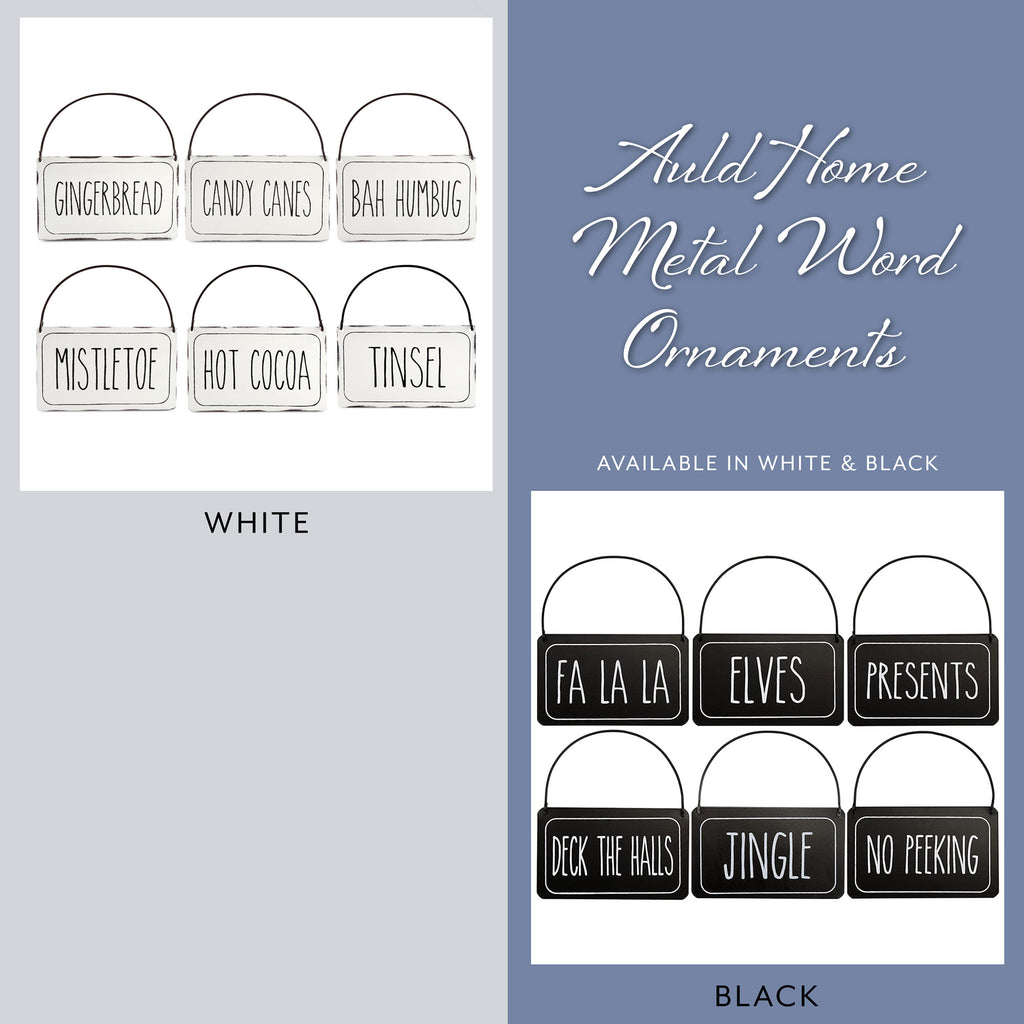 Rustic Signs Christmas Ornaments (White, Case of 12 Sets) - 12X_SH_1794_CASE