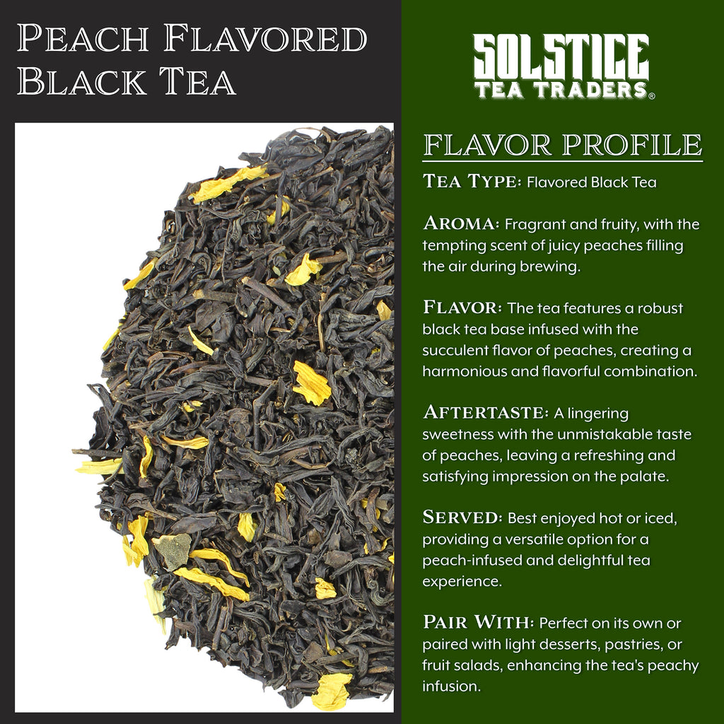 Peach Flavored Loose Leaf Black Tea (8oz Bulk Bag) - STTKit016