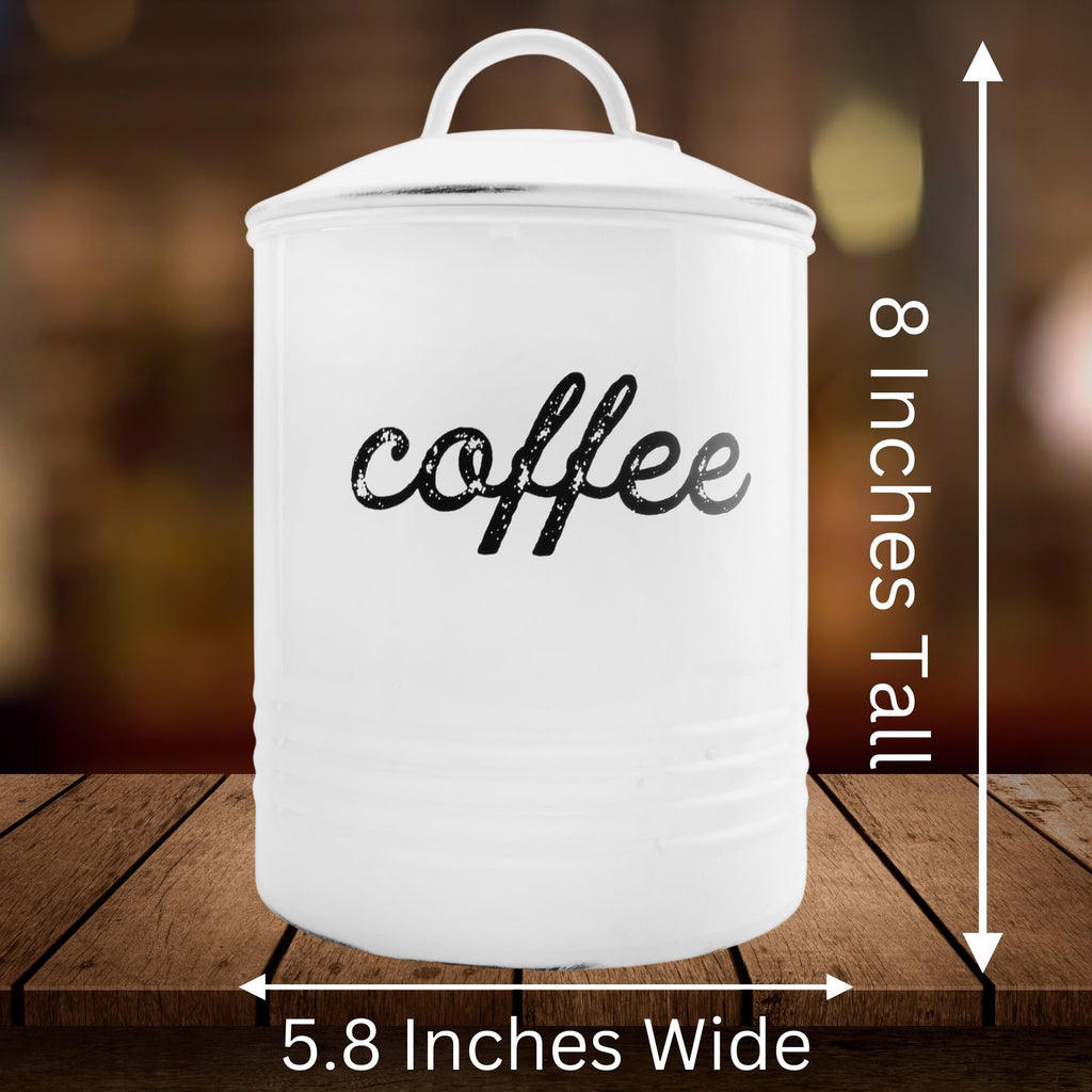 Enamelware White Coffee Canister (Case of 12) - SH_2069_CASE