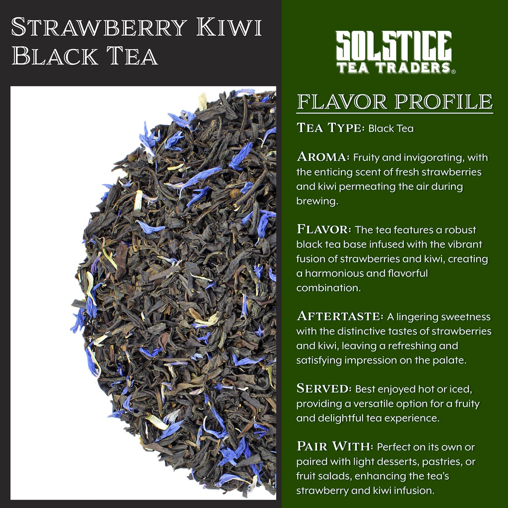 Strawberry Kiwi Loose Leaf Black Tea (8oz Bulk Bag) - STTKit022