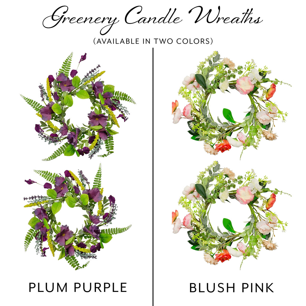 Holiday Greenery Candle Wreaths (2-Pack) - VarCandleRings
