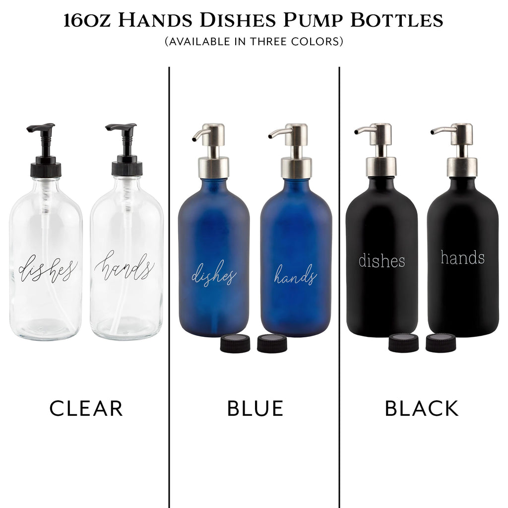 16oz Hands Dishes Pump Bottles (Set of 2) - VarHandDish