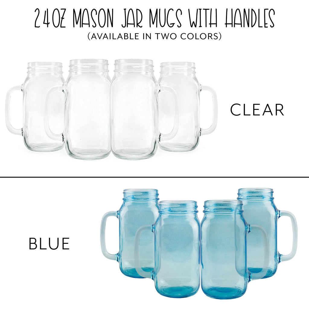 Mason Jar Mugs with Handles (24oz, 4-Pack) - VarMasonMugs