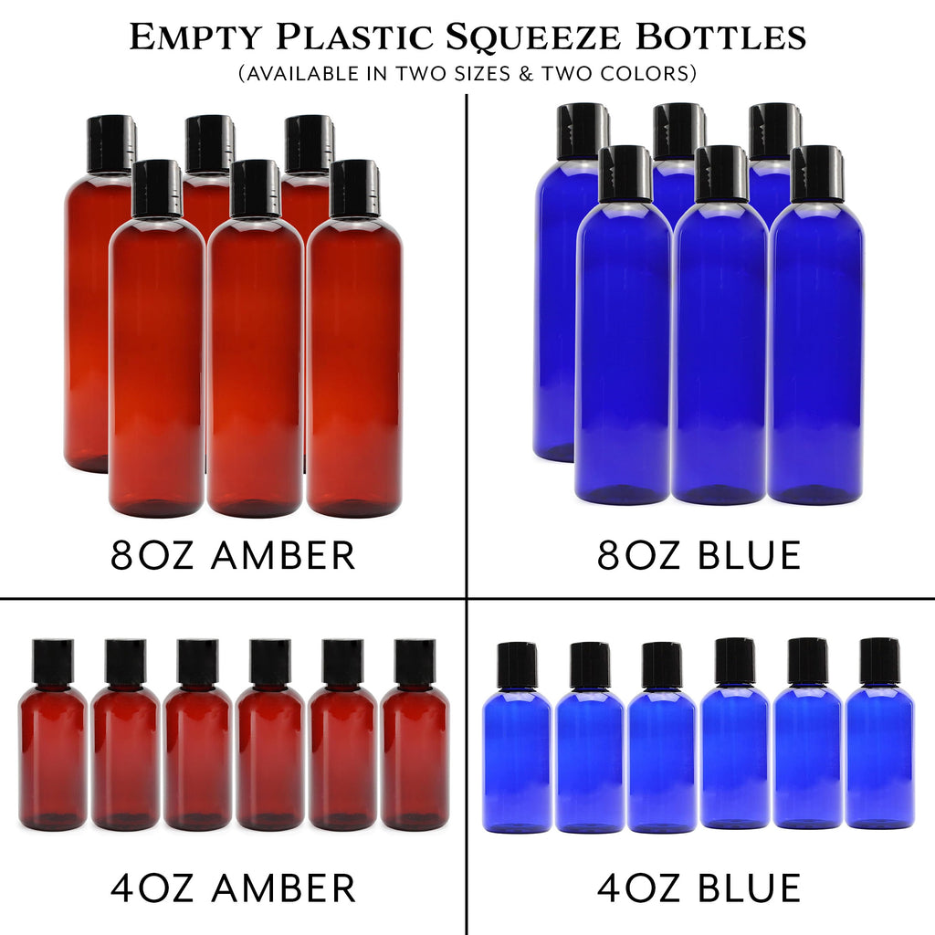 Empty Plastic Squeeze Bottles w/ Disc Top Flip Cap (6 pack) - VarSqueeze