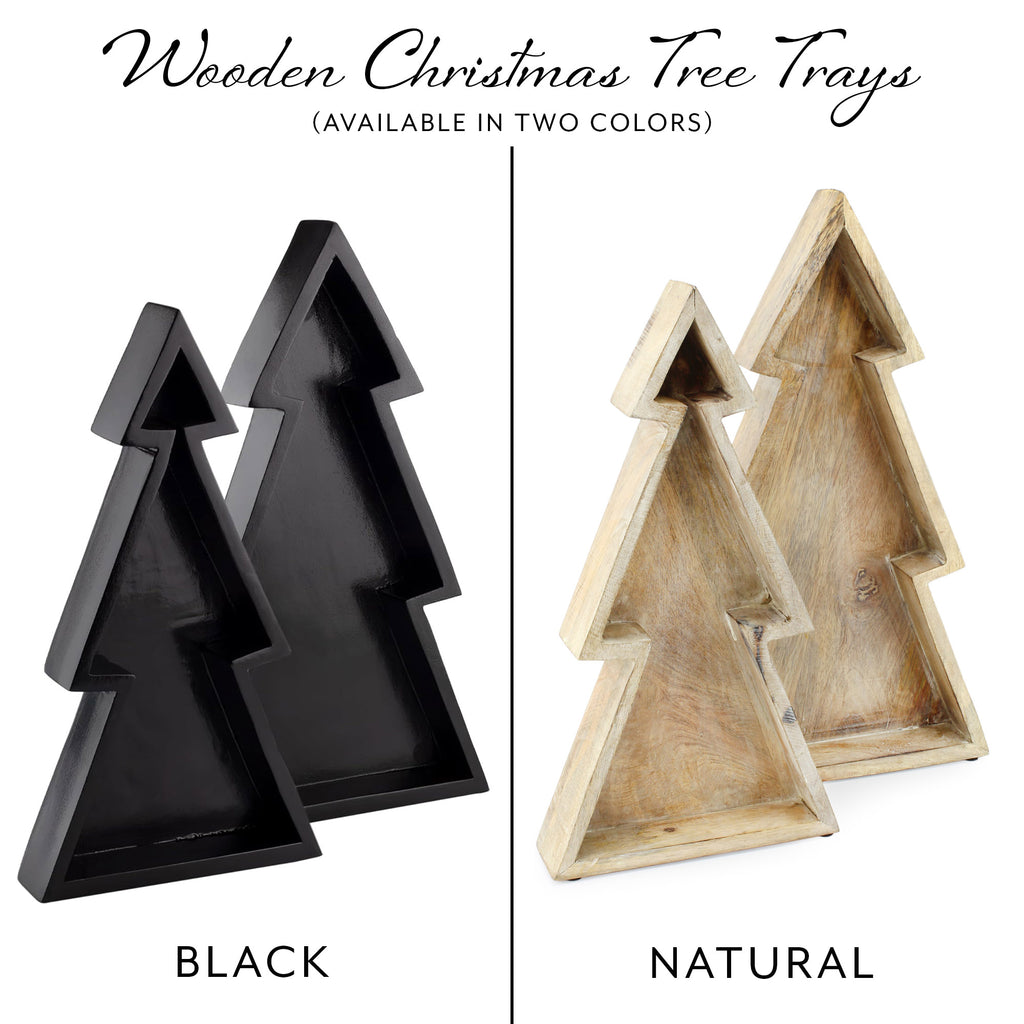 Wooden Christmas Tree Trays (Nested Set of 2) - VarTreeTray