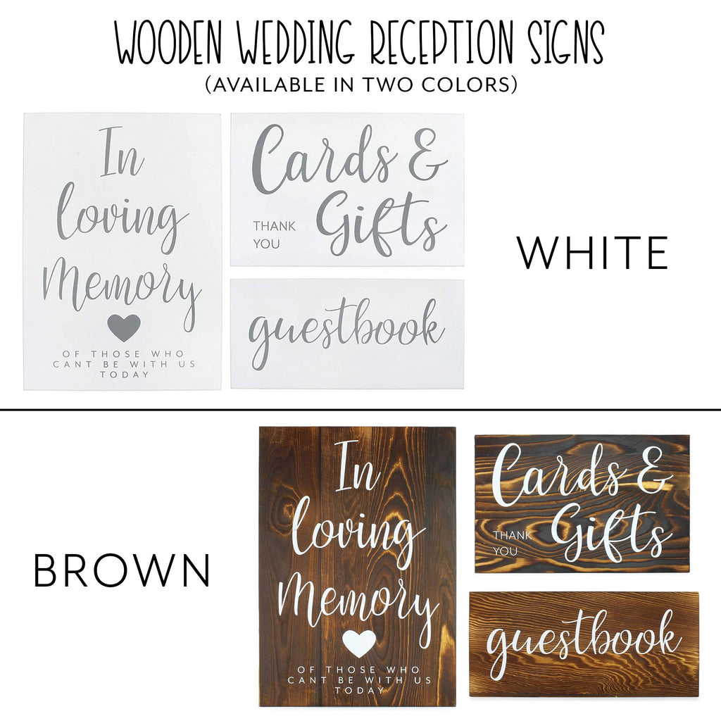 Wooden Wedding Reception Signs (Set of 3) - WeddingSigns