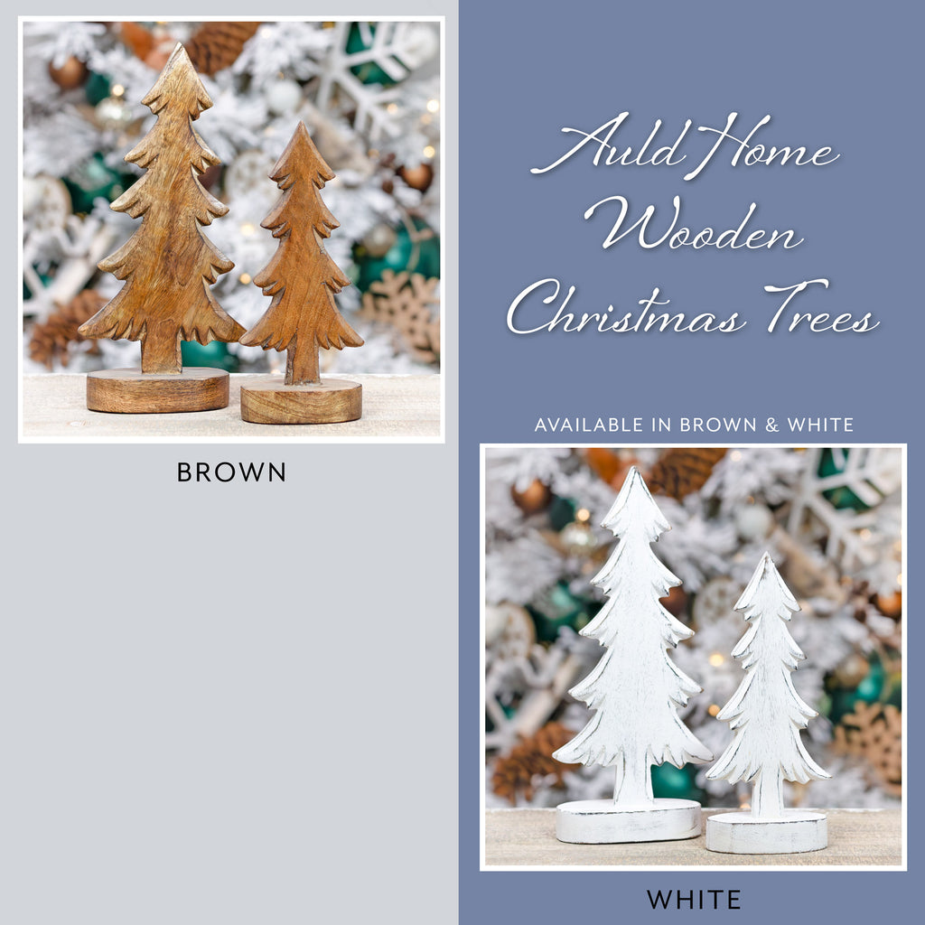 Wooden Christmas Trees (Set of 2, Natural) - sh2011ah1Brown