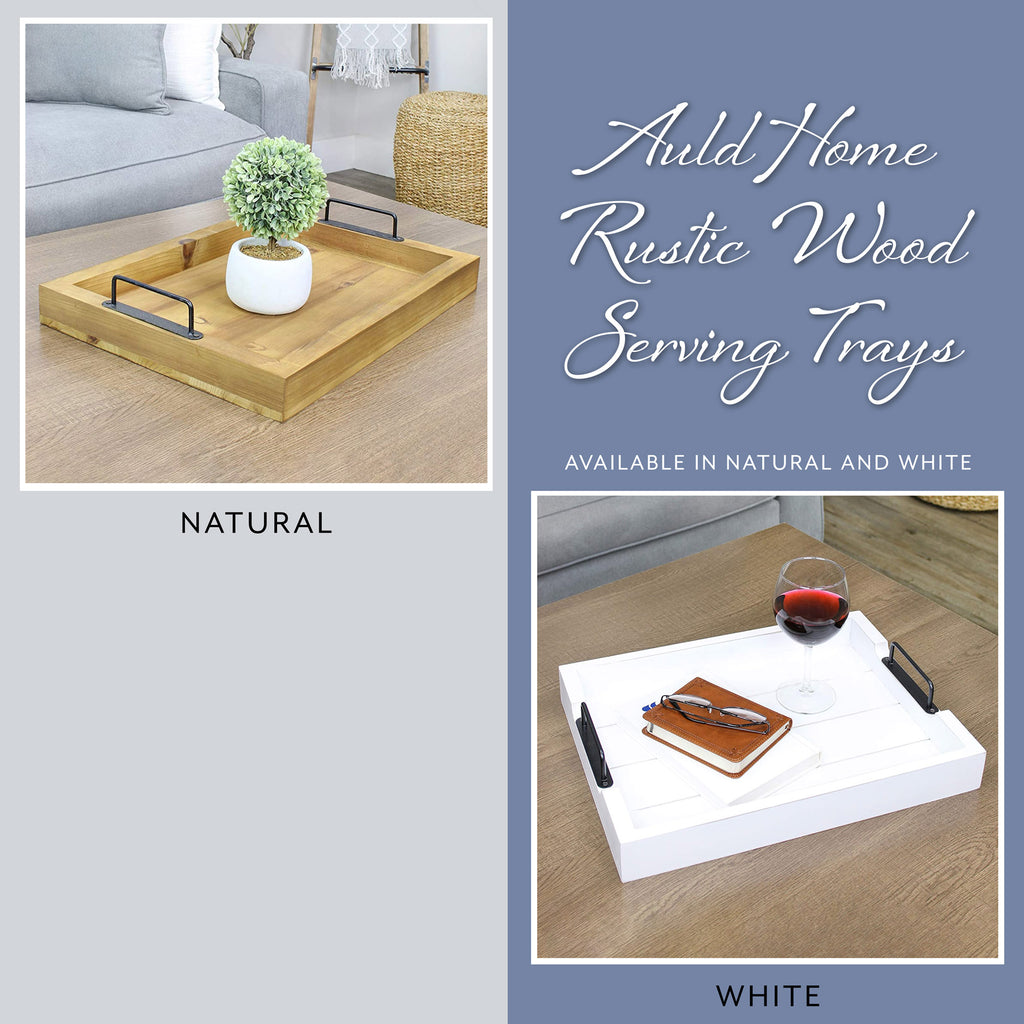 Rustic White Wood Serving Tray - sh1885ah1TRAY